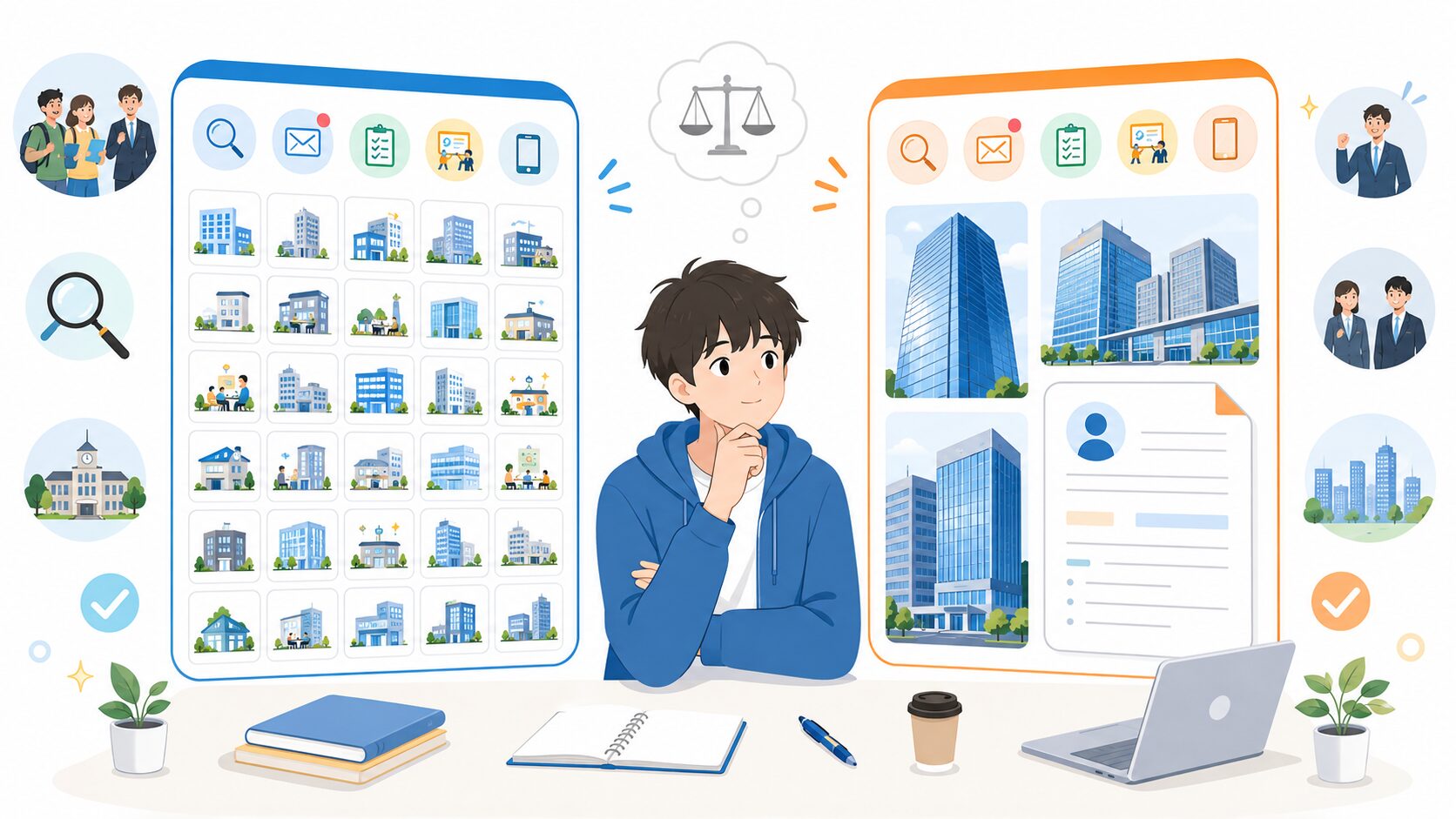 マイナビ就職とリクナビ新卒の基本スペックを比較