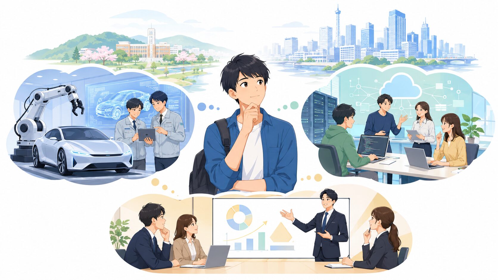 東北大学生に人気の業界と代表企業の比較