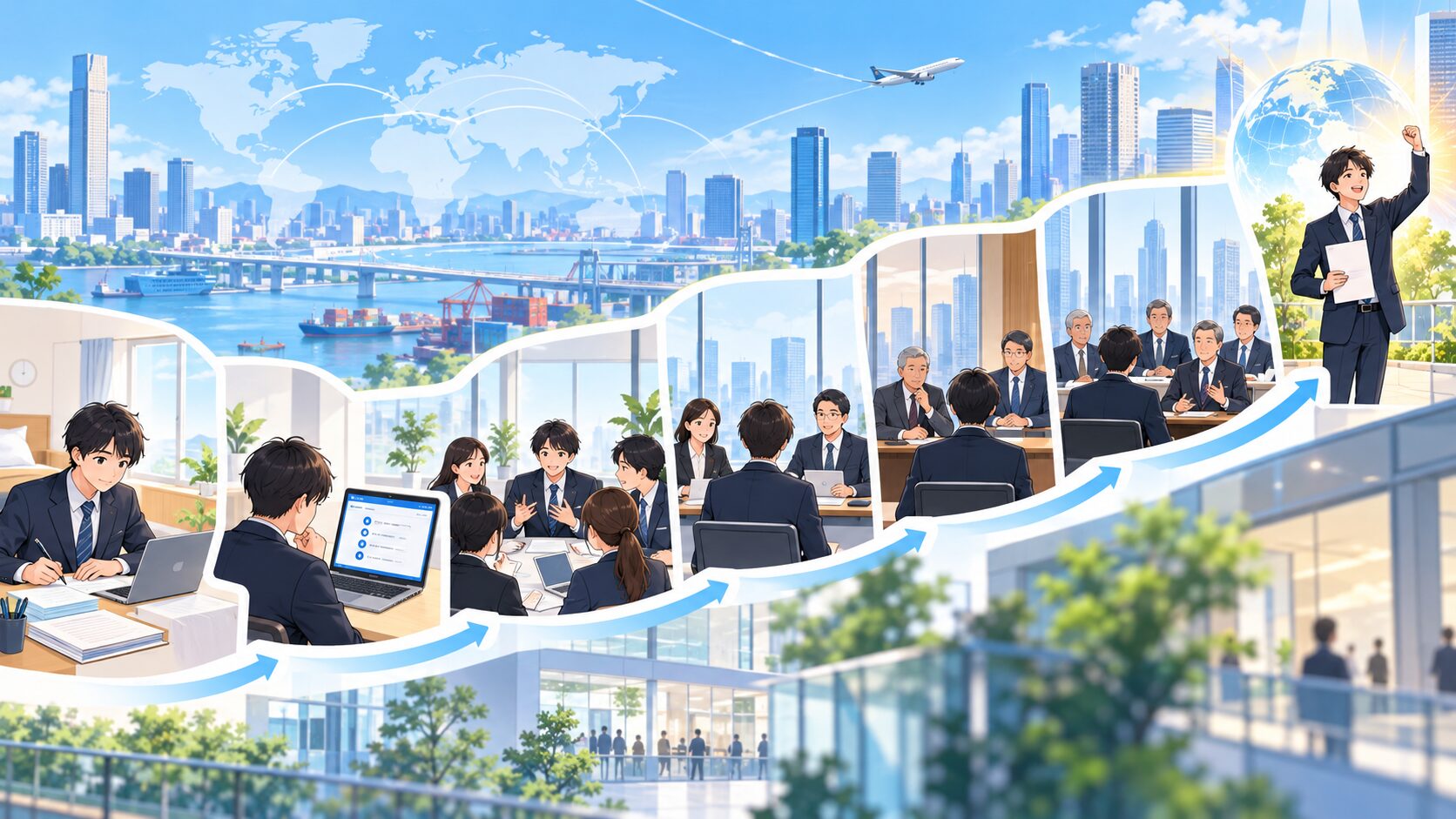 総合商社の新卒選考フローと全体像